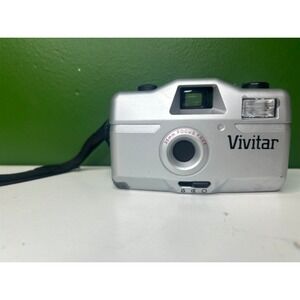 Vivitar 35mm Focus Free Point and Shoot Film Camera Silver For Parts Repair